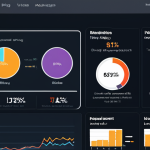 **A data dashboard visualizing blog analytics: showing page views, user engagement, traffic sources, and popular content.**