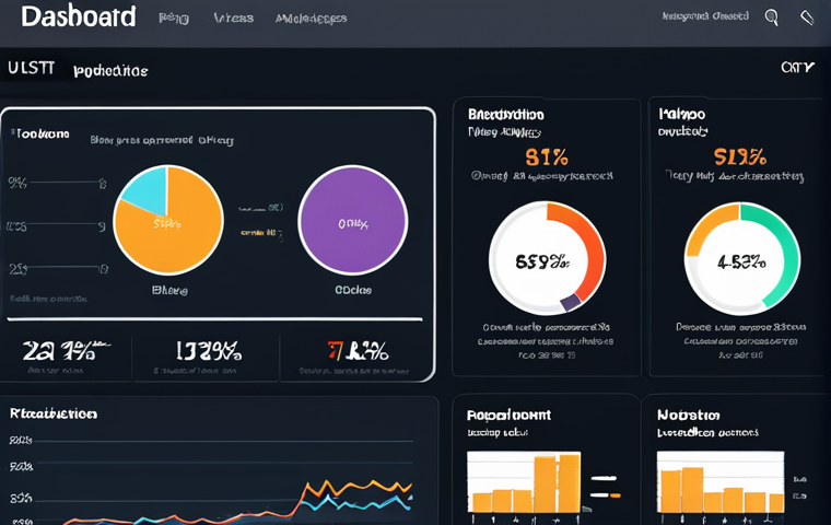 **A data dashboard visualizing blog analytics: showing page views, user engagement, traffic sources, and popular content.**