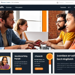 Thriving Tech Community**

Vibrant online tech community, diverse individuals collaborating, sharing knowledge, modern platform interface, blog posts, Q&A forum, coding tutorials, data analysis insights, user-friendly design, warm color palette, welcoming atmosphere.

**