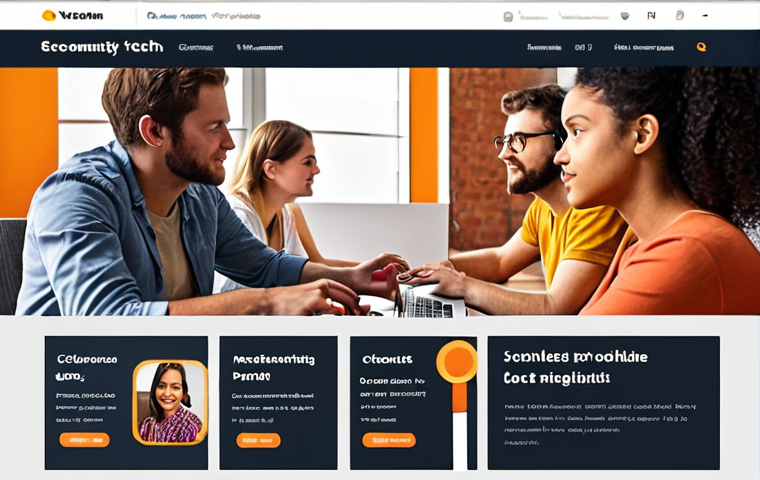 Thriving Tech Community**
Vibrant online tech community, diverse individuals collaborating, sharing knowledge, modern platform interface, blog posts, Q&A forum, coding tutorials, data analysis insights, user-friendly design, warm color palette, welcoming atmosphere.
**